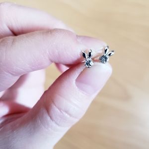 Mini rabbit rhinestone earrings